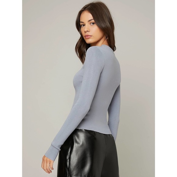 Solid Slim Sweater fitted minimalist grey beige - Picture 10 of 12